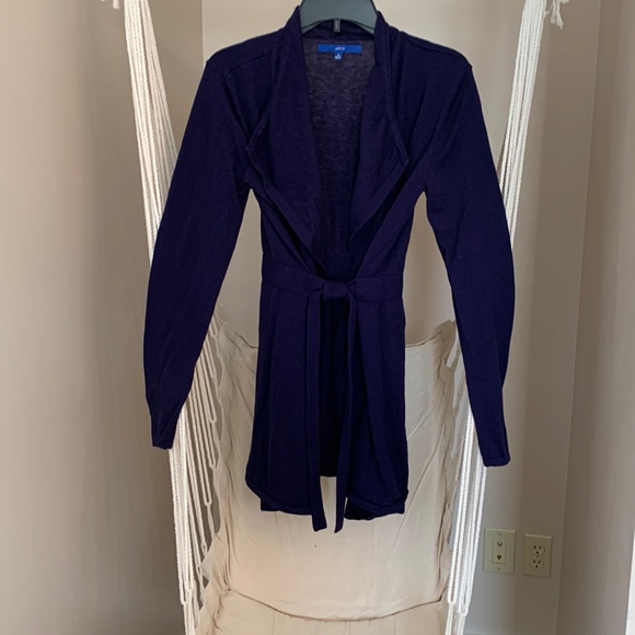 Apt. 9 Sweaters - Apt 9- Medium- Dark blue long sweater wrap w/ pockets